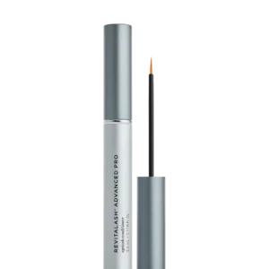 SkinCeuticals silver tube and applicator of Revitalash Advanced Pro lash serum for renewing and rejuvenating lashes for a healthier appearance.